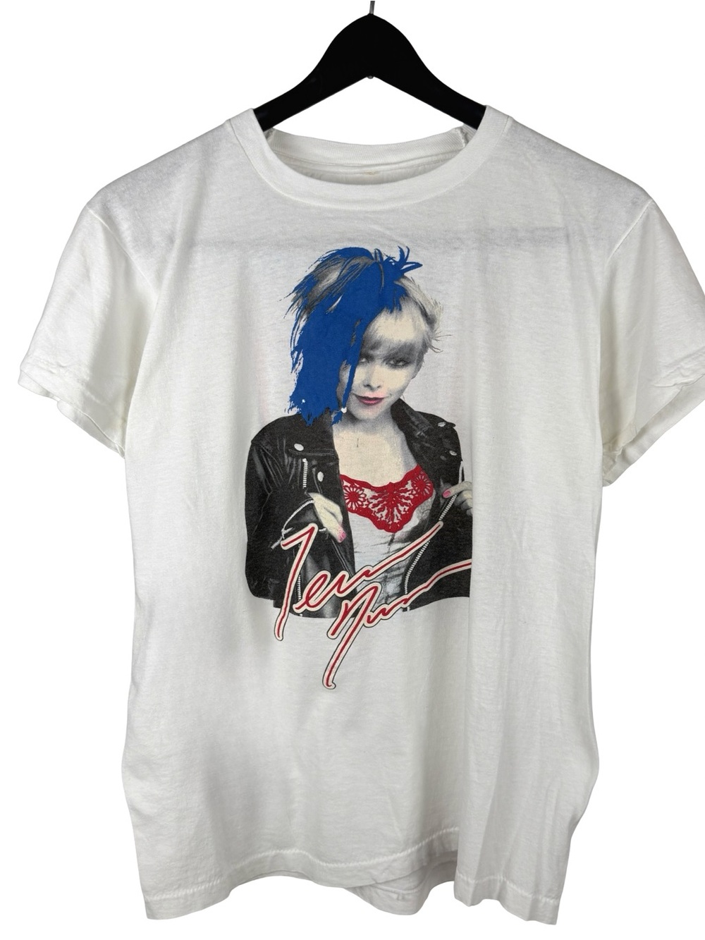 Vintage 1986 Berlin Terri Nun Punk Rock White Single Stitch Graphic Shirt Size S